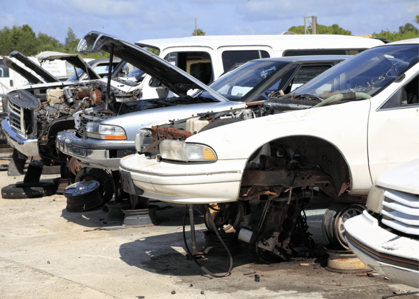 Image of cars in junk yard